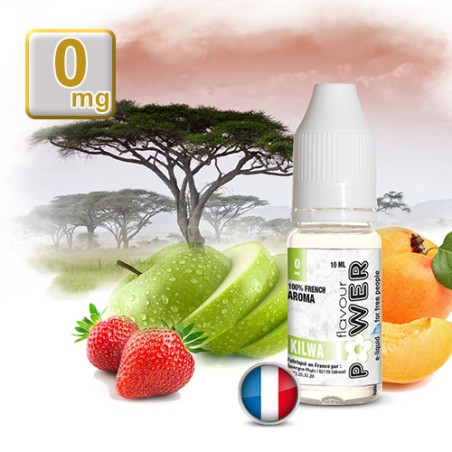 E-liquide Flavour Power 50/50 Kilwa - Pomme/Fraise/Pêche/Abricot 10 ml en 0 mg