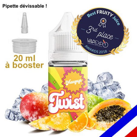 E-liquide Twist 50/50 à booster Mangaya - Mangue Papaye - 20 ml award 2018
