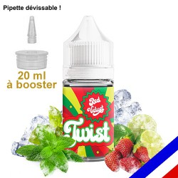 E-liquide Twist 50/50 à booster Red Velvet - fraise, menthe, basilic et citron vert - 20 ml