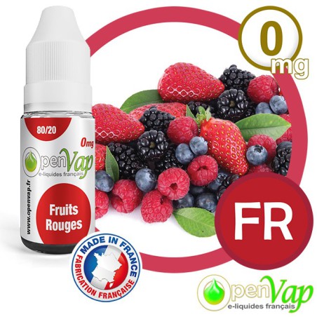 E-liquide Openvap saveur Fruits rouges FR 10 ml en 0 mg