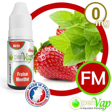 E-liquide Openvap saveur Fraise Menthe FM 10 ml en 0 mg