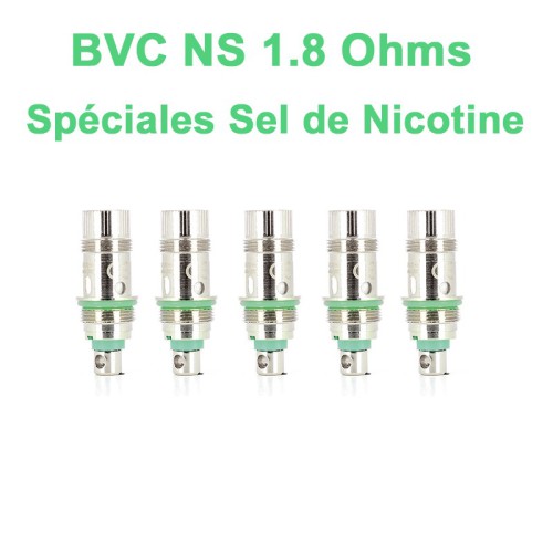 Résistances Aspire BVC NS ( SEL DE NICOTINE ) 1.8 Ohms AIO pod, Nautilus et Nautilus 2-2S, Nautilus GT - Boite de 5 unités
