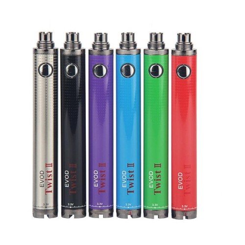 Batterie EVOD Twist 2 - 1300 mAh compatible avec les clearomiseurs Kanger T2, AeroTank, Vivi Nova, ET-S