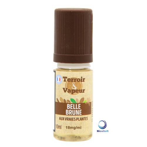 E-liquide Belle Brune au sel de nicotine 18 mg/ml Nicosoft - Terroir et Vapeur - 10 ml