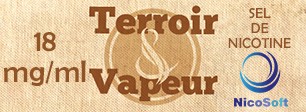 Terroir Vapeur au sel de nicotine Nicosoft en 18 mg/ml